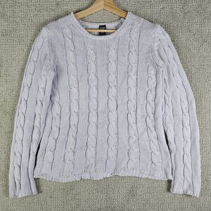 Gap Cable Knit Sweater Chunky Knit Womens Size M Lavender‎